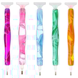 5d diamond painting pen with metal drill heads: handmade crystal point multi placer tool