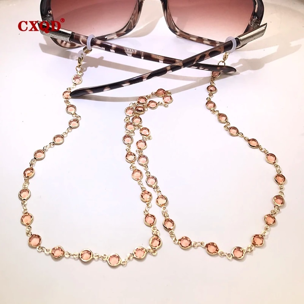 odxeColorfulCrystalBeadEyeglassHolderFashionGlassesChainForWomenEyeAccessoriesEyewearSt