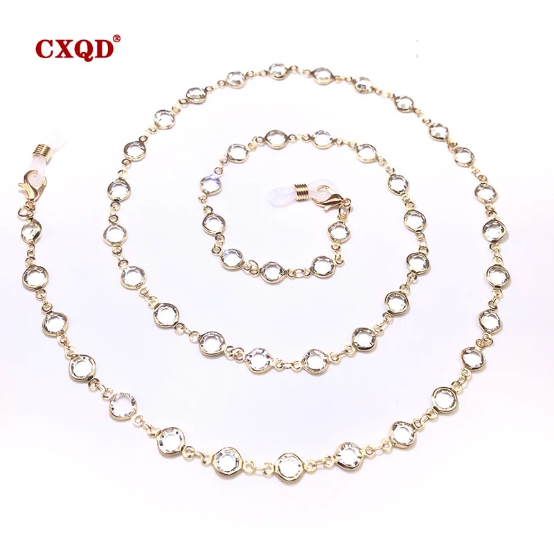 uNRuColorfulCrystalBeadEyeglassHolderFashionGlassesChainForWomenEyeAccessoriesEyewearSt