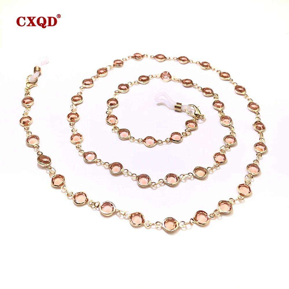Ctx4ColorfulCrystalBeadEyeglassHolderFashionGlassesChainForWomenEyeAccessoriesEyewearSt