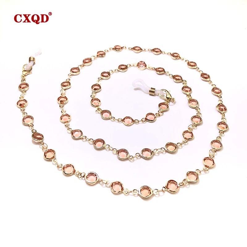 Ctx4ColorfulCrystalBeadEyeglassHolderFashionGlassesChainForWomenEyeAccessoriesEyewearSt