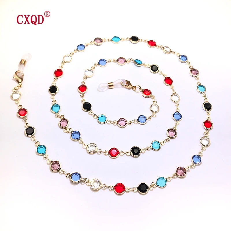 FvTJColorfulCrystalBeadEyeglassHolderFashionGlassesChainForWomenEyeAccessoriesEyewearSt