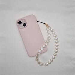 love heart shell beaded phone chain: stylish key pendant for simple case & jewelry gift for women