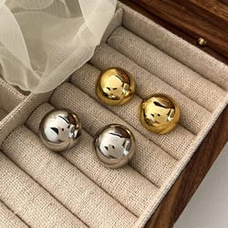 european geometric half metal punk stud earrings for women fashionable party accessories