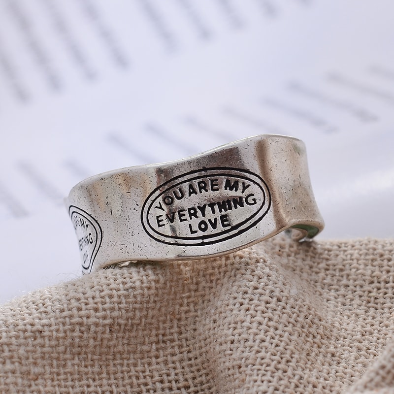 B8vbNewArrivalElegantLetterCarvingGreenStripeDesignRetroThaiSilverFemaleFingerRingFor