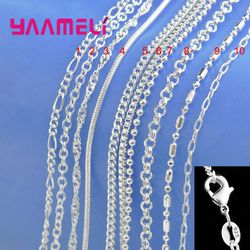 authentic 925 sterling silver link chain necklace with lobster clasps | unisex pendant fit | 10 designs 16-30 inches