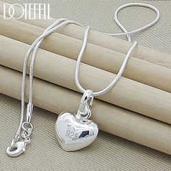 925 sterling silver heart pendant necklace on 16-30 inch snake chain - doteffil women's wedding charm fashion jewelry