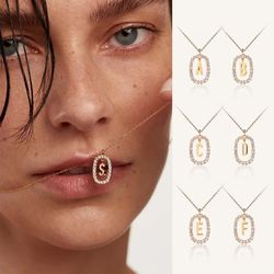 925 sterling silver monogram necklace: initial pendant choker for women - fashionable party gift - fine jewelry with fre