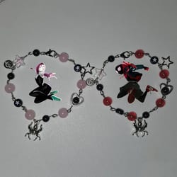 handmade y2k beaded matching bracelets for miles and gwen: perfect gift idea