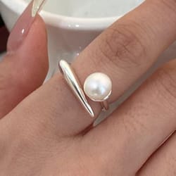 vintage handmade 925 sterling silver pearl ring - perfect allergy-free gift for women's party & birthday celebrations at