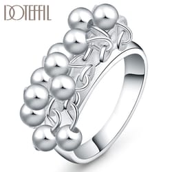 stylish 925 sterling silver grape beads ring for women - perfect for wedding & party - gift idea