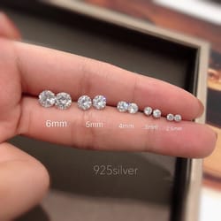 925 sterling silver cz stud earrings: fashionable clear crystal jewelry gift for women, girls & teens