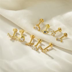 925 sterling silver piercing stud earring with white zircon blue eye for women - multi-size canner pendiente plata jewel