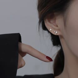 reeti 925 silver star stud earrings: cute asymmetry jewelry for women & girls - perfect banquet gift | dropshipping whol