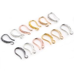20pcs 17x10mm rhodium, silver, gold-plated earring hooks for diy jewelry making - earrings clasps & accessories