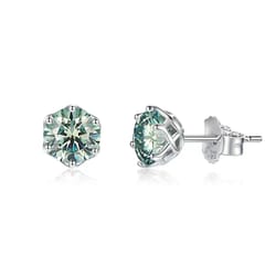 925 sterling silver 1ct green moissanite diamond earrings - pubang fine jewelry wholesale for women and men