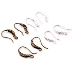10pcs (5pair) 15 8mm bright silver & bronze plated ear hooks for women's fashion earrings