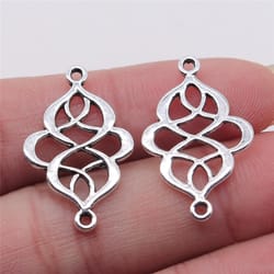 10pcs antique silver connector charms for jewelry making - earring, necklace, bracelet findings