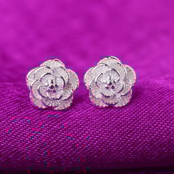 925 sterling silver rose flower stud earrings: fashionable women's jewelry for parties & weddings