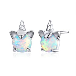 925 sterling silver mouse stud earrings: cute & dazzling animal jewelry for women & girls - authentic gift