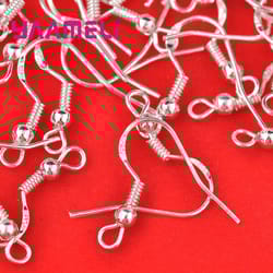 wholesale 925 sterling silver french hook earring findings: 200pcs 18mm shining beaded ball jewelry accessory