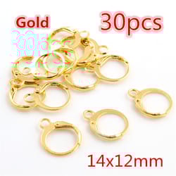 bronze, rhodium, gold & silver plated french earring hooks: 30-50pcs diy jewelry findings