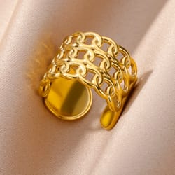 adjustable vintage gold snake ring for women - stainless steel, gothic aesthetic summer jewelry
