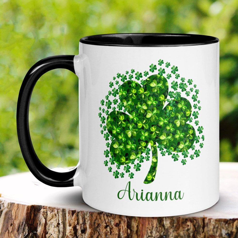 St Patricks Day Mug, Personalized Gift, Irish Coffee Mug, Saint Patricks Day, Shamrock Clover, Lucky Mug, Name Mug, Holiday Gifts, 521.jpg