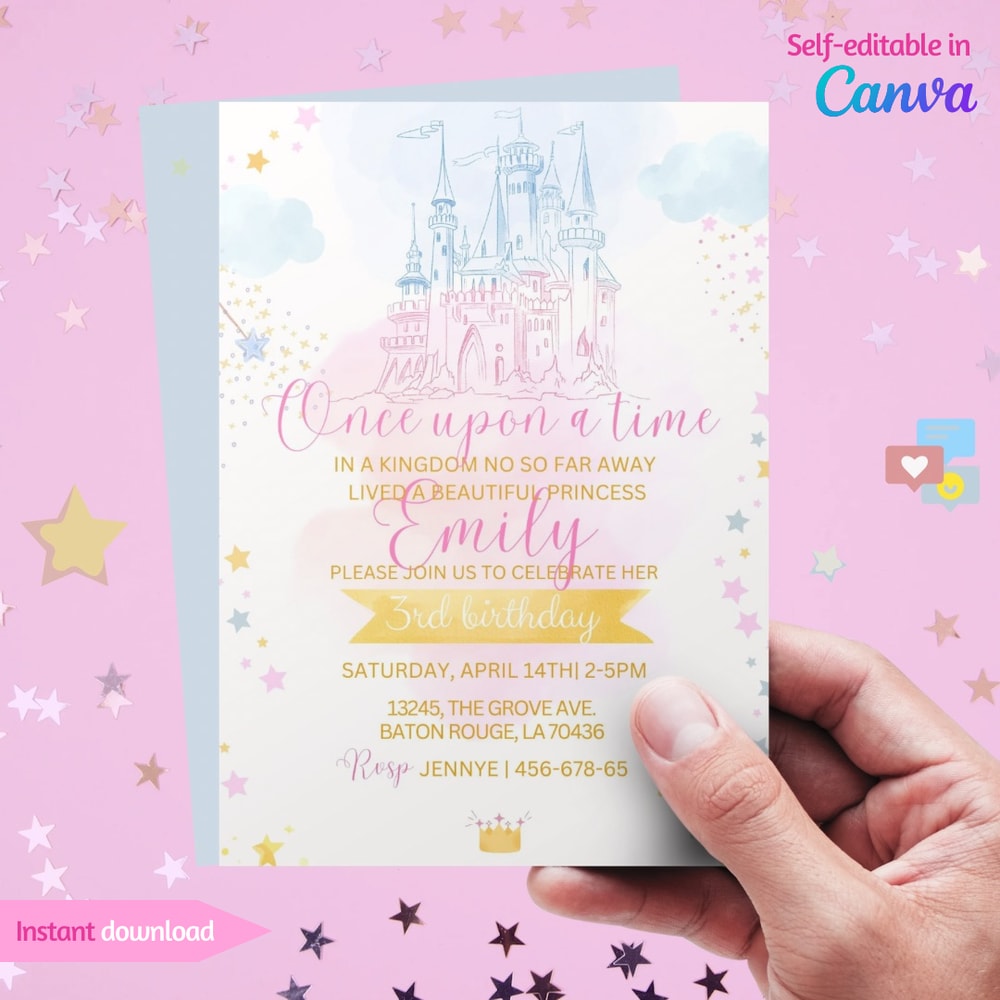 Self Editable Princess birthday card.png