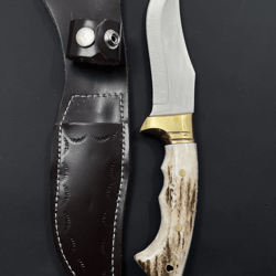 10 customized deer antler hunting knife with engraved 4034 stainless steel groomsmen gift leather sheath