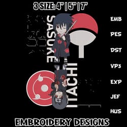 sasuke x itachi embroidery design, naruto embroidery, embroidery file, anime embroidery, anime shirt, digital download