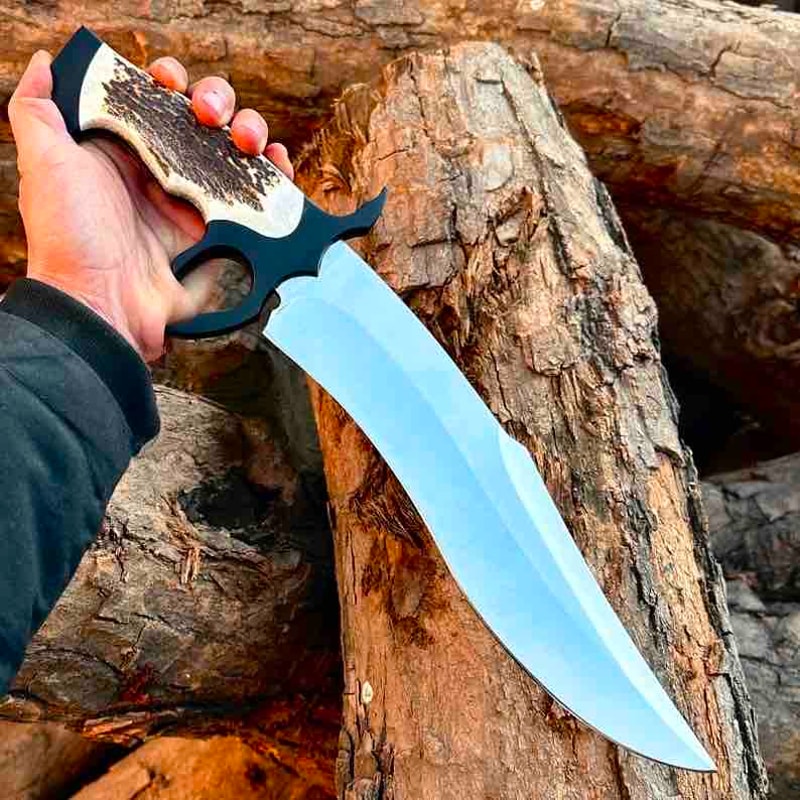 Hunting Bowie Knife Carbon Steel Knife Outdoors Adventure Knife Camping Knife Christmas Gift 0