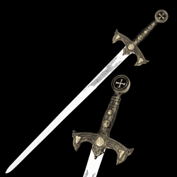 knight templar long sword | 38-inch hand-forged medieval crusader replica sword