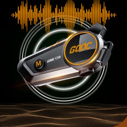 3d surround heavy bass motorcycle helmet headset, stereo bluetooth, hands-free calls, ipx7 waterproof & tri-color