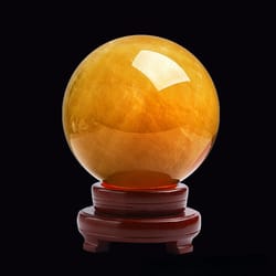 natural citrine quartz crystal sphere ball, healing stone for meditation, feng shui, photography
