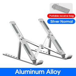 yylm n8 aluminum laptop stand for macbook, adjustable, portable, foldable cooling notebook holder