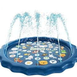 kids sprinkler play pad mat outdoor lawn beach, inflatable water spray splash cushion for childrens summer water games