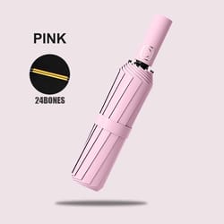 large bone solid color automatic umbrella, light collapsible large format outdoor sunshade with uv protection