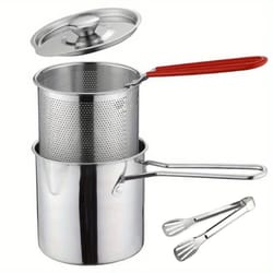 premium stainless steel strainer basket for french fries, chicken, cooking pots, stainless steel deep fryer pot