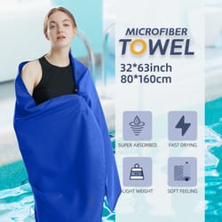 lightweight microfiber towel quick dry sports travel beach towel sandproof soft absorbent towel for gym, swimming