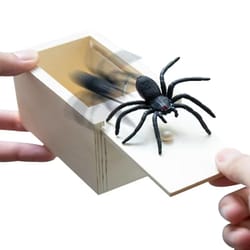 halloween decorations prank, wooden scare box trick, spider funny crafts, hidden box home fun game, trick friend