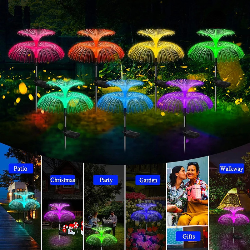 Waterproof 7Color Changing Outdoor Lamp Solar Jellyfish Lights For Garden Pathway Lawn Landscape De 0