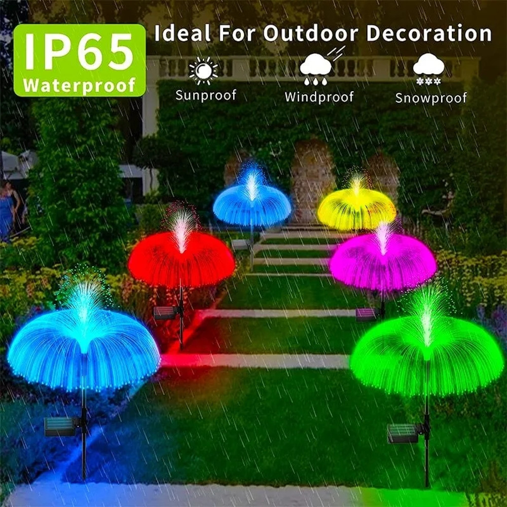 Waterproof 7Color Changing Outdoor Lamp Solar Jellyfish Lights For Garden Pathway Lawn Landscape De 3