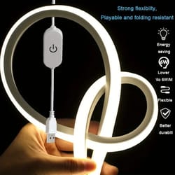 flexible led strip neon light usb dc dimmable, waterproof silicone neon sign tape with touch sensor switch, led lighting