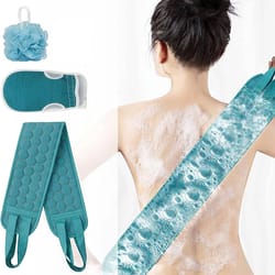 premium exfoliating body scrubber set with back scrubber, bath glove, shower loofah sponge for gentle skin care