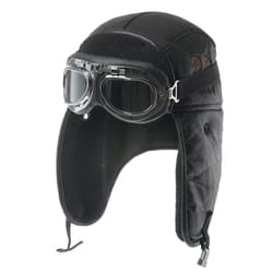 supsindy men winter bomber hat with goggles, warm leather pilot ushanka earflap hat motorcycle windproof faux fur