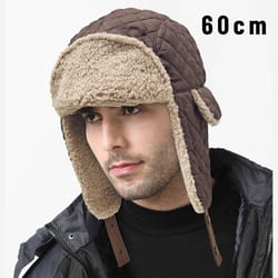winter faux fur bomber hats for adults, outdoor warm pilot cap for man woman, plush skiing hats, fashion beanies