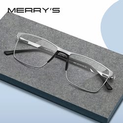 ultralight merrys design men titanium alloy glasses frame, fashion male square prescription eyewear square eyeglasses