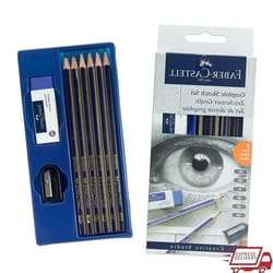professional graphite sketch set drawing and shading 6 pencils with accessories, complete art kit for beginners, adults
