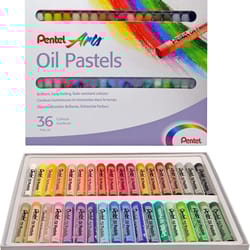 pentel arts oil pastel set phn, assorted brilliant colors, smoothly applied & blendable for creative shading, and art